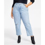 Trendy Plus Size Ripped Mom Jeans