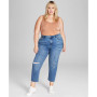 Trendy Plus Size Ripped Mom Jeans