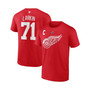 Men's Branded Dylan Larkin Red Detroit Red Wings Authentic Stack Captain Name and Number T-shirt