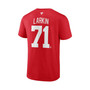 Men's Branded Dylan Larkin Red Detroit Red Wings Authentic Stack Captain Name and Number T-shirt