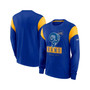 Men's Heathered Royal Los Angeles Rams Slub Rewind Playback Helmet Long Sleeve T-shirt