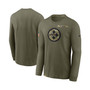 Men's Olive Pittsburgh Steelers 2021 Salute To Service Performance Long Sleeve T-Shirt