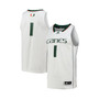 Men's Number 1 White Miami Hurricanes Team Swingman Basketball Jersey