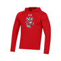 Men's Red Wisconsin Badgers School Logo Raglan Long Sleeve Hoodie Performance T-shirt
