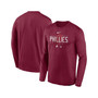 Men's Burgundy Philadelphia Phillies Authentic Collection Team Logo Legend Performance Long Sleeve T-shirt