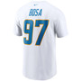 Men's Joey Bosa White Los Angeles Chargers Player Name and Number T-shirt