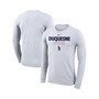Men's White Duquesne Dukes On Court Bench Long Sleeve T-shirt