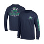 Men's Navy Notre Dame Fighting Irish Team Stack 3-Hit Long Sleeve T-shirt