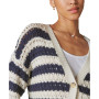 Women's Striped Button-Front Knit Cardigan