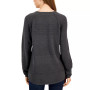 Women's Cotton Textured-Stripe Raglan-Sleeve Sweater, Created for Macy's