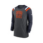 Men's Heathered Charcoal, Navy Chicago Bears Tri-Blend Raglan Athletic Long Sleeve Fashion T-shirt