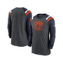 Men's Heathered Charcoal, Navy Chicago Bears Tri-Blend Raglan Athletic Long Sleeve Fashion T-shirt