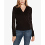 Black Label Women's V-neck Surplice Sweater