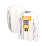 Men's White West Virginia Mountaineers 2021 Postseason Basketball JUST US Bench Legend Long Sleeve T-shirt