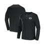Men's NFL x Darius Rucker Collection by Black Green Bay Packers Slub Jersey Henley Long Sleeve T-shirt