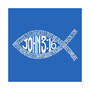 Men's Word Art Long Sleeve T-Shirt - John 3:16 Fish Symbol