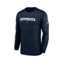 Men's Navy Dallas Cowboys Sideline Team Velocity Performance Long Sleeve T-shirt