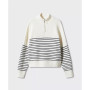 Women's Zipper Detail Striped Sweater