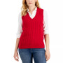 Women's Cotton Cable-Knit Vest, Created for Macy's