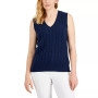 Women's Cotton Cable-Knit Vest, Created for Macy's