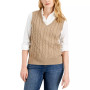 Women's Cotton Cable-Knit Vest, Created for Macy's