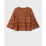 Women's Flared Sleeves Openwork Sweater