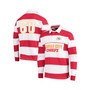 Men's Red, White Kansas City Chiefs Varsity Stripe Rugby Long Sleeve Polo Shirt