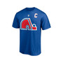 Men's Branded Peter Forsberg Blue Quebec Nordiques Authentic Stack Retired Player Nickname and Number T-shirt