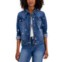 Women's Star Embroidered Denim Jacket, Created for Macy's