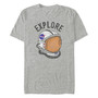 NASA Men's Explore Retro Helmet Logo Short Sleeve T- shirt