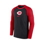 Men's Black Cincinnati Reds Authentic Collection Game Raglan Performance Long Sleeve T-shirt