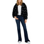 Women's Zip-Front Hooded Long-Sleeve Teddy Jacket