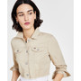 Women's Chino Frayed-Hem Trucker Jacket