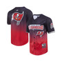 Men's Black, Red Tampa Bay Buccaneers Ombre Mesh Button-Up Shirt