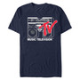 Men's Logo 80's Style Black and White Boombox Short Sleeve T- shirt