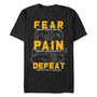 Men's Fear Pain Defeat Motto Short Sleeve T- shirt