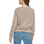 Women's Open-Stitch Long-Sleeve Crewneck Sweater
