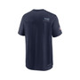 Men's Navy Tennessee Titans Sideline Coach Chevron Lock Up Logo V-neck Performance T-shirt