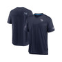 Men's Navy Tennessee Titans Sideline Coach Chevron Lock Up Logo V-neck Performance T-shirt