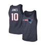 Men's Threads Mac Jones Heathered Navy New England Patriots Player Name and Number Tri-Blend Tank Top