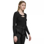 Women's Ribbed Wrap-Neckline Sweater
