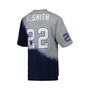 Men's Emmitt Smith Navy, Gray Dallas Cowboys Retired Player Name and Number Diagonal Tie-Dye V-Neck T-shirt