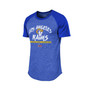 Men's Threads Royal Los Angeles Rams 2-Time Super Bowl Champions Tri-Blend Raglan T-shirt