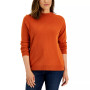 Petite Mock Neck Zip-Back Sweater, Created for Macy's