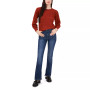 Women's Variegated Cables Crew Neck Sweater