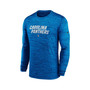 Men's Blue Carolina Panthers Sideline Team Velocity Performance Long Sleeve T-shirt