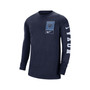 Men's Navy Villanova Wildcats Seasonal Max90 2-Hit Long Sleeve T-shirt