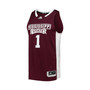 Men's Number 1 Maroon Mississippi State Bulldogs Team Swingman Basketball Jersey