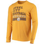 Men's Gold-Tone Pittsburgh Steelers Primary Logo Tri-Blend Long Sleeve T-shirt