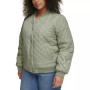 Plus Size Quilted Bomber Jacket